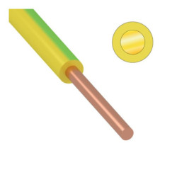Провод ПВ1 (ПуВ) 1х2,5 мм желто-зеленый однопроволочный