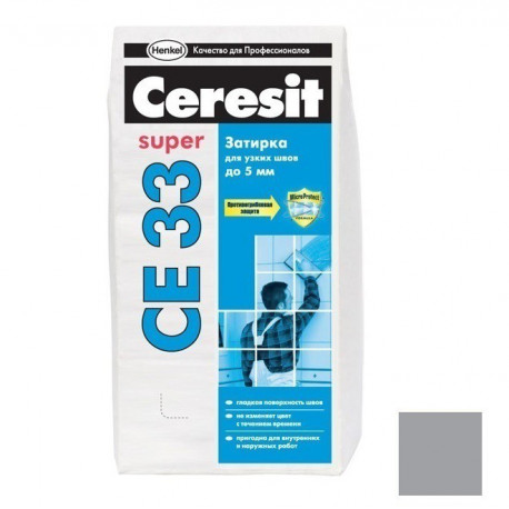 Затирка Ceresit CE 33 серая 2 кг