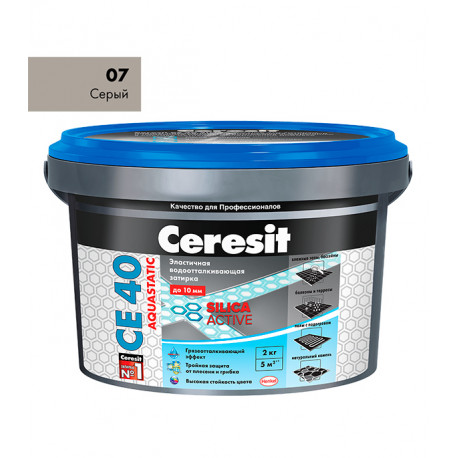 Затирка Ceresit CE 40 серая № 07 (2 кг)