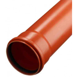 Труба канализационная 110 мм (длина 1 м) для наружной канализации коричневая