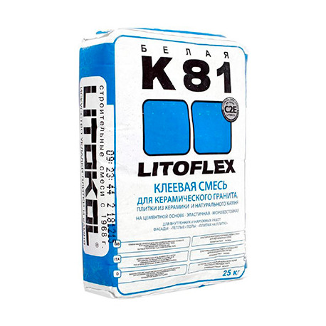 Клей плиточный белый ЛИТОКОЛ Litoflex K81 (25 кг)