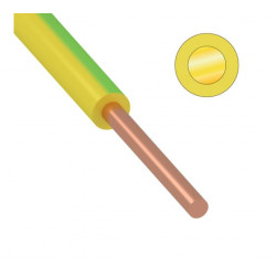 Провод ПВ1 (ПуВ) 1х4 мм желто-зеленый однопроволочный